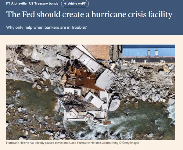 The Fed Should Create a Hurricane Crisis Facility